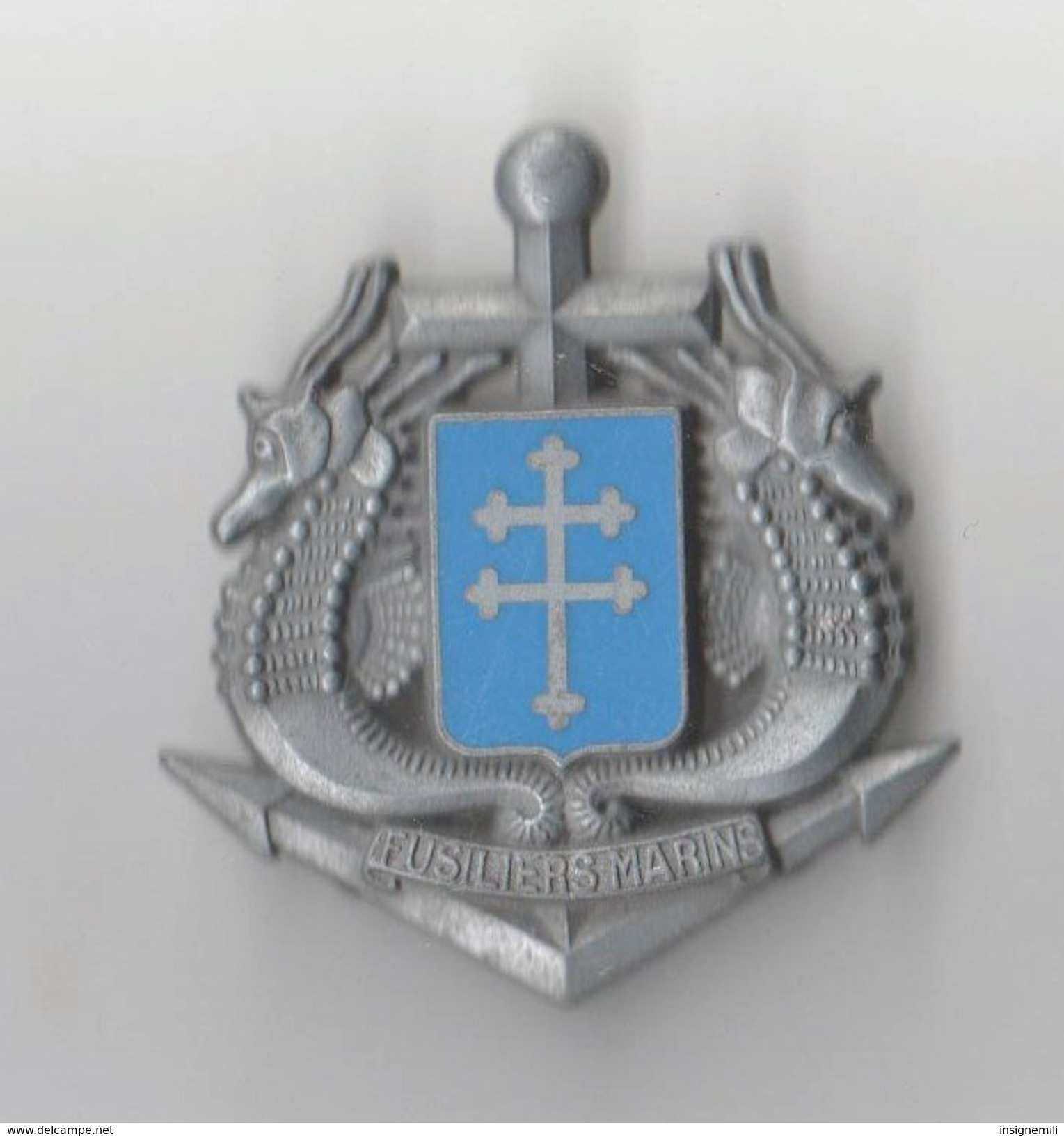 INSIGNE 1° REGIMENT DE FUSILIERS MARINS , Croix De Lorraine, Hyppocampes- DRAGO NOISIEL - Marinera