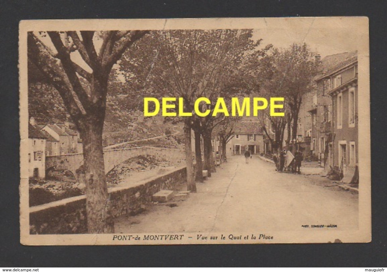 DX / 48 LOZÈRE / LE PONT DE MONTVERT / VUE SUR LE QUAI, LA PLACE ET LE PONT / ANIMÉE - Le Pont De Montvert