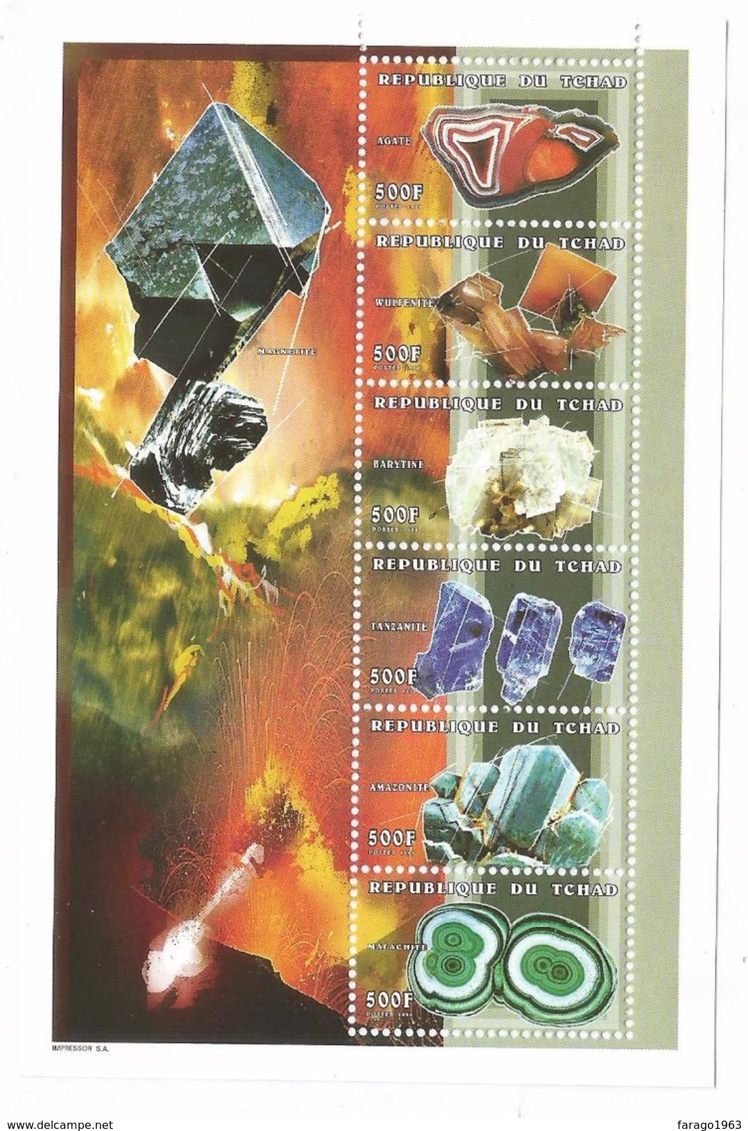 1998 Chad Tchad Minerals Geology 2 Complete Sheets Of 6 MNH - Mineralien