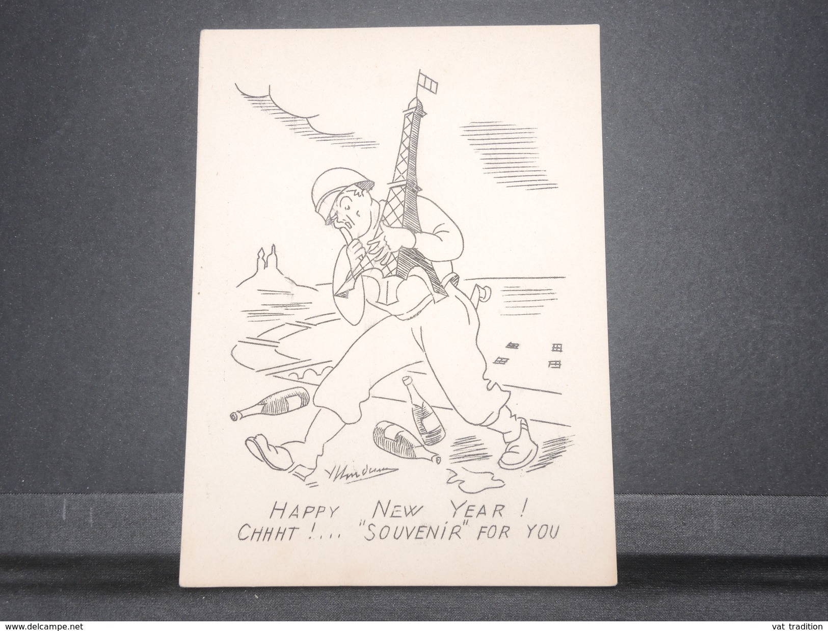 Vieux Papiers - Humoristique Soldat Américains Fêtant La Nouvelle Année à Paris - L 8988 - Documents
