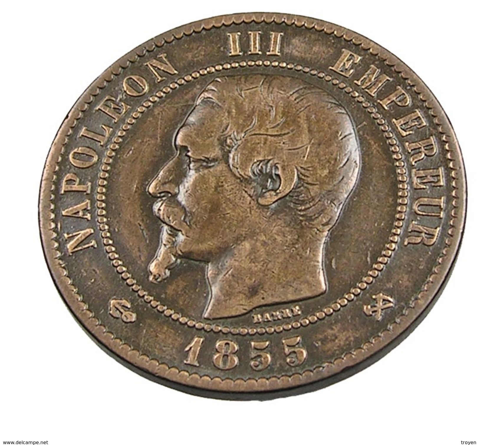 10 Centimes - Napoléon III - 1855 B - Ancre - Rouen  - Bronze - TB+ - - Other & Unclassified
