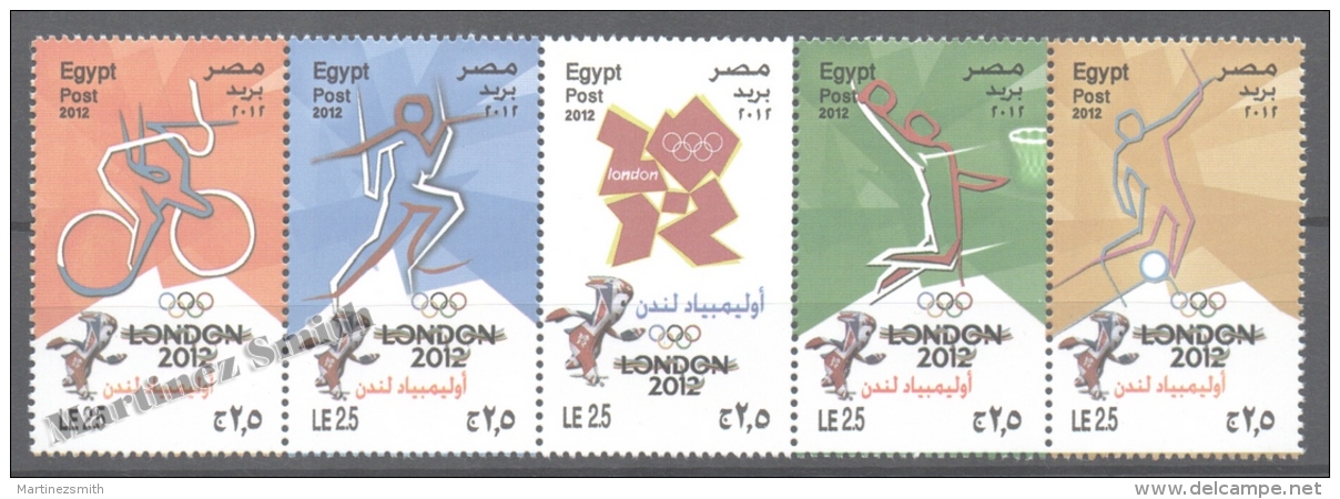 Egypt 2012 Yvert 2111-15, Summer Olympic Games At London - MNH - Used Stamps