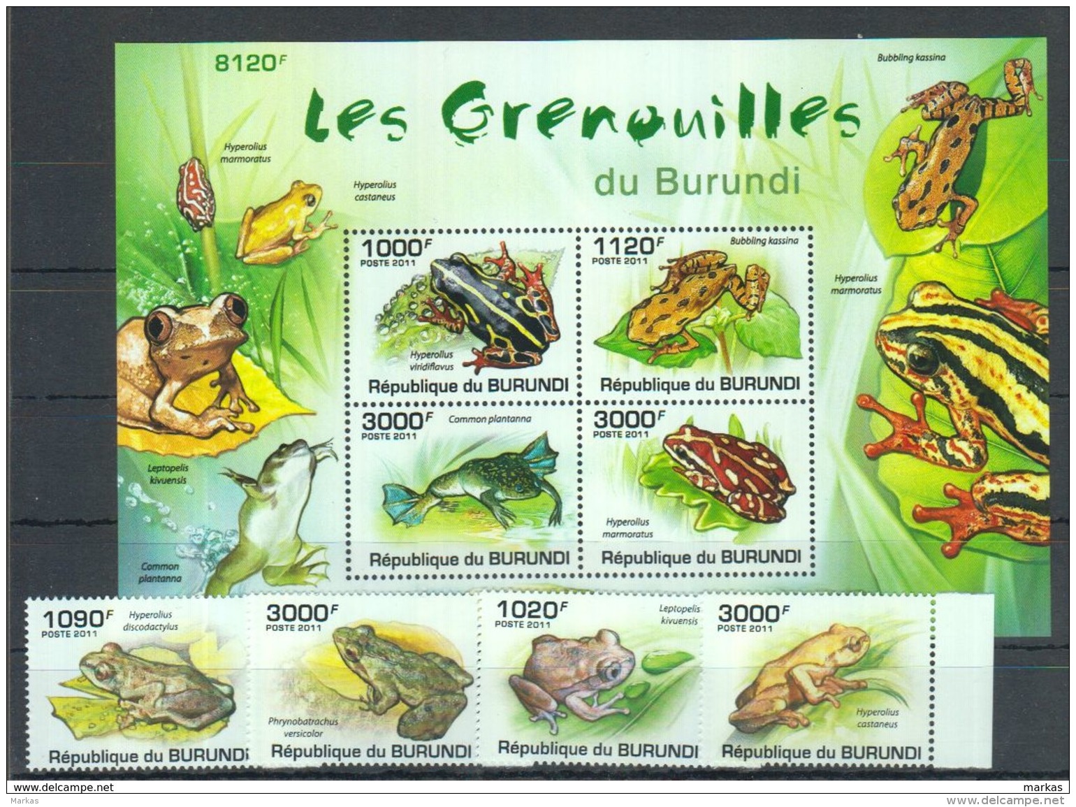 P43. Burundi - MNH - Animals - Reptiles - Frogs - Frösche