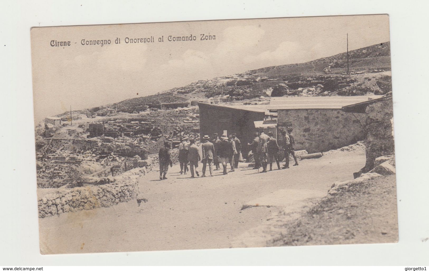 CIRENE (LIBIA ORIENTALE) CONVEGNO DI ONOREVOLI AL COMANDO ZONA- POSTA MILITARE 31.12.1914. POSTCARD - Libia