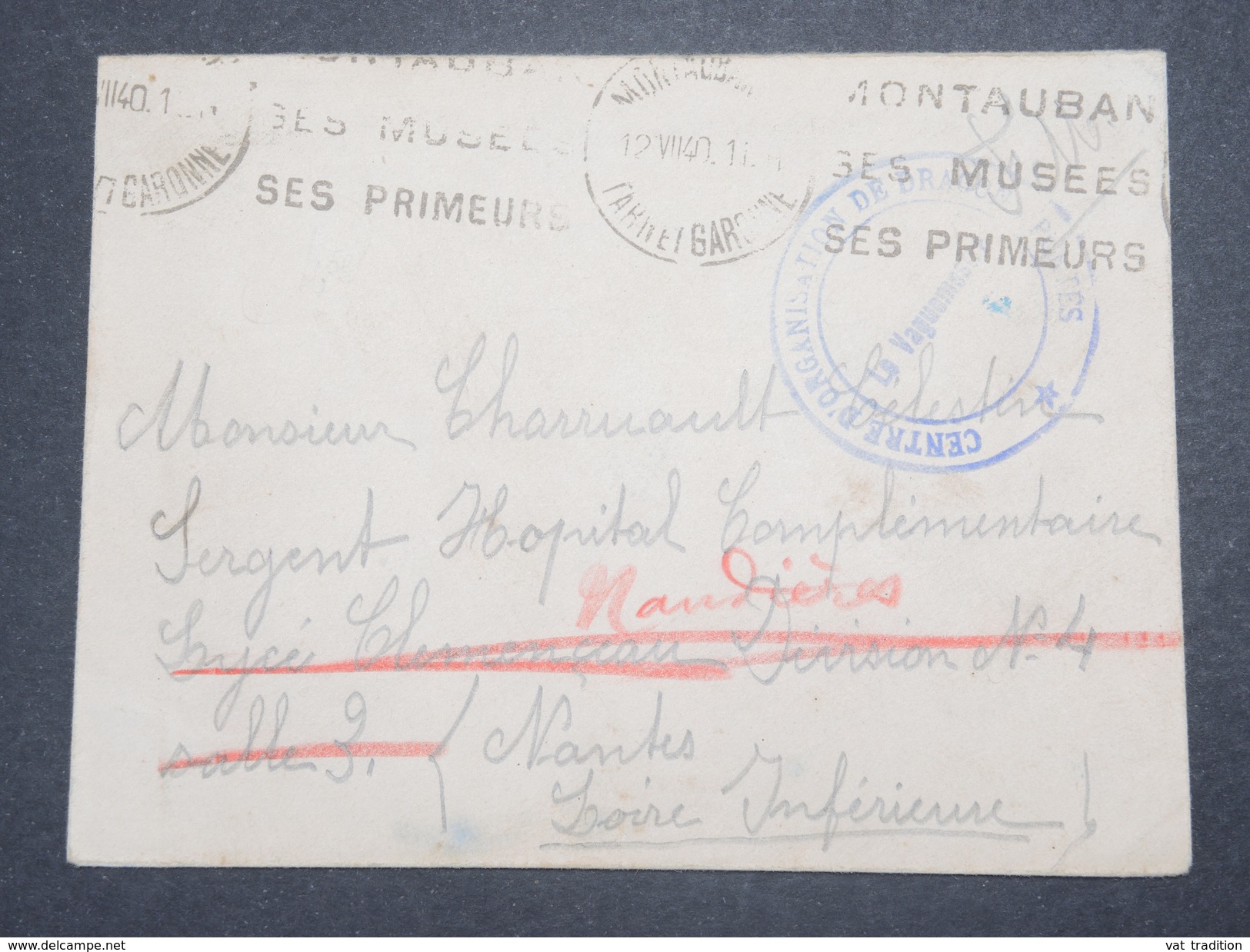 FRANCE - Enveloppe En FM De Montauban Pour Nantes En 1940 - L 9015 - Guerre De 1939-45