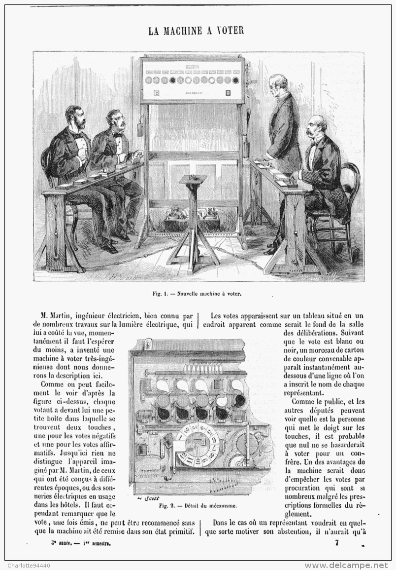 LA MACHINE à VOTER    1875 - Autres & Non Classés