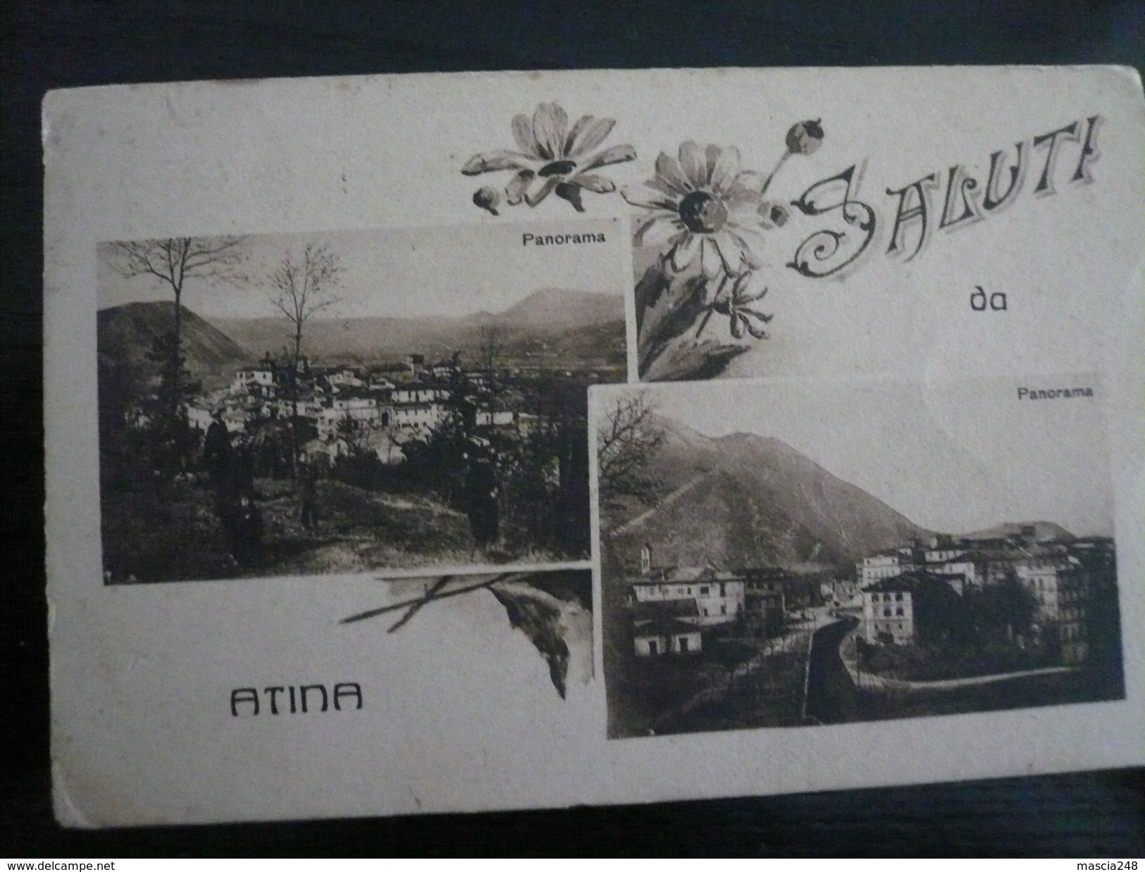 Atina Frosinone Saluti Da ( Antica Caserta) Con 2 Vedutine Usata 1925 Rara - Altri & Non Classificati