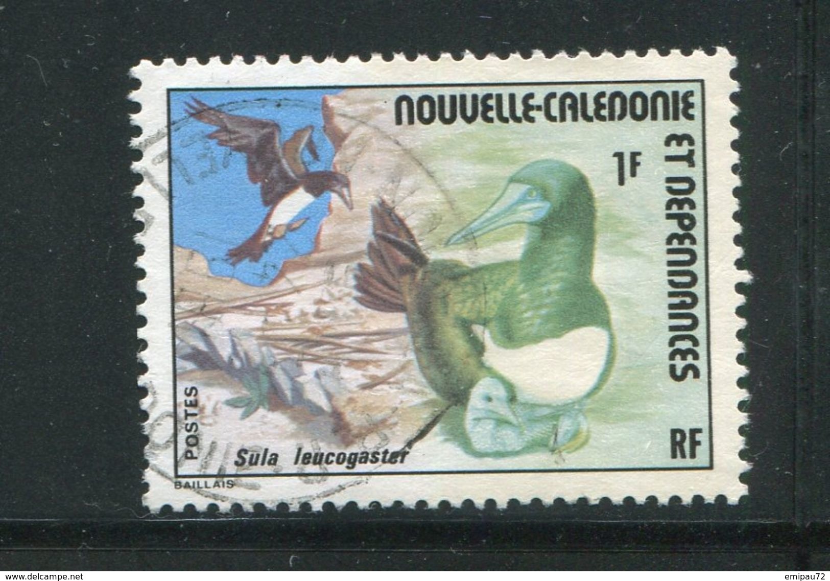 NOUVELLE CALEDONIE- Y&T N°398- Oblitéré (oiseau) Très Belle Variété De Couleur (vert Au Lieu De Marron Clair!!!) - Usados