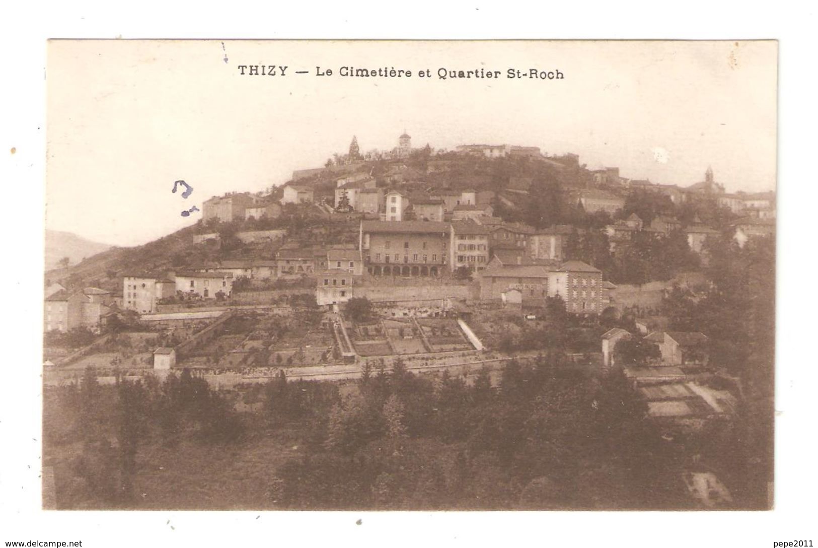 CPA 69 THIZY Le Cimetière & Le Quartier Saint Roch 1932  Peu Commune - Thizy
