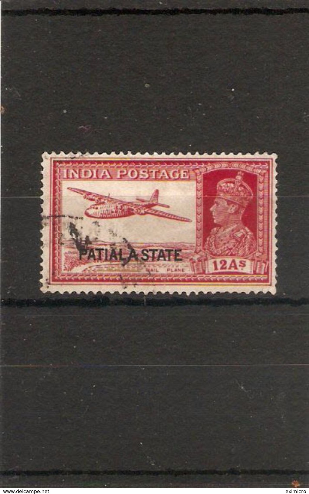 INDIA - PATIALA 1937 - 1938 12a SG 91  FINE USED Cat £120 - Patiala