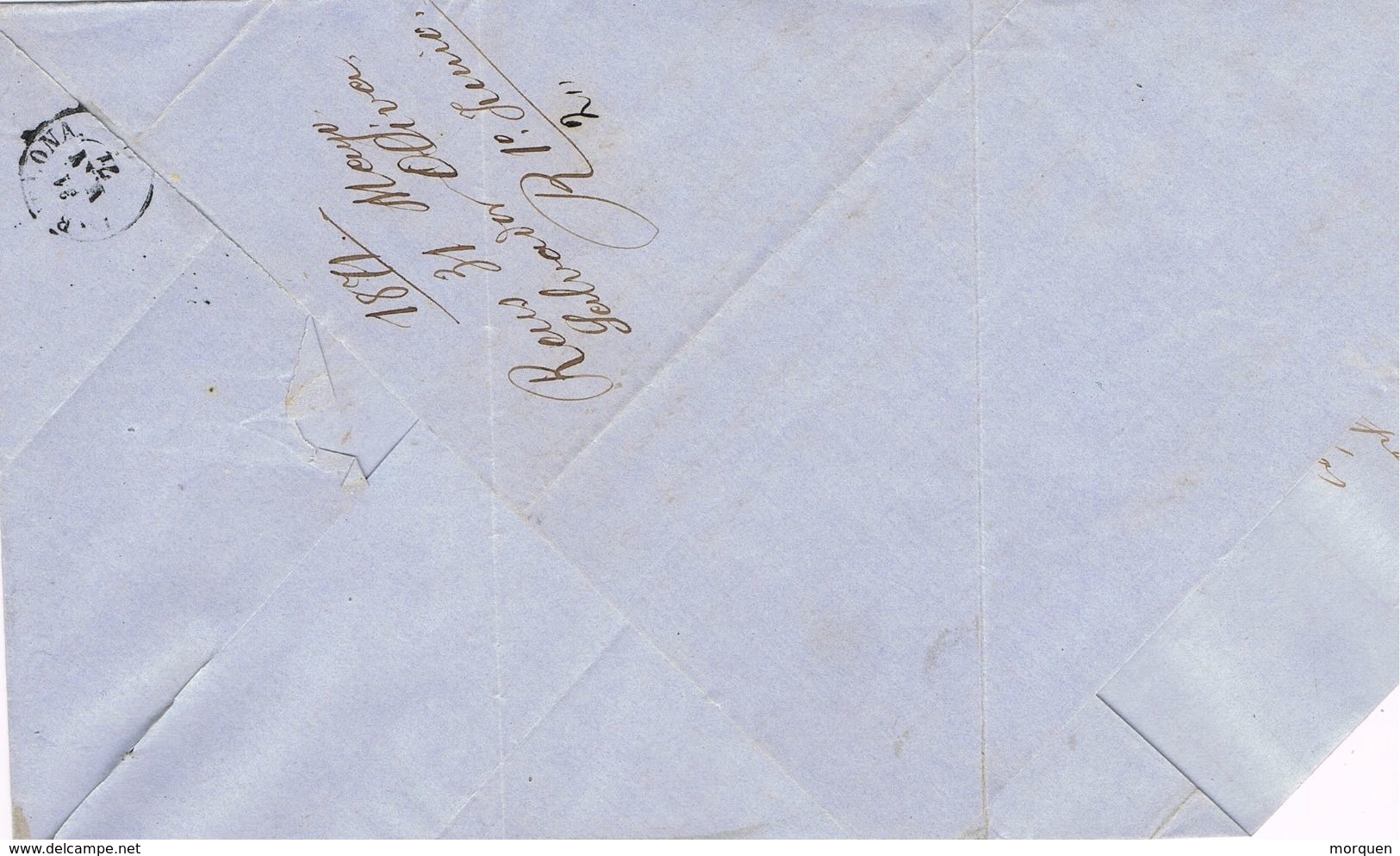 24656. Carta Entera REUS (tarragona) 1871. Alegoria. Doblado Carta Tipo Masonico - Cartas & Documentos