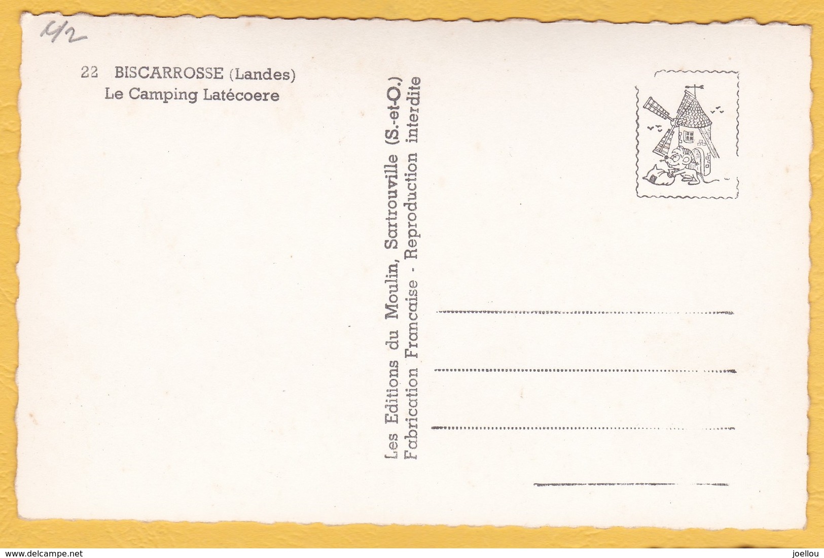 Rare CPSM BISCARROSSE Le Camping Latécoère Tente 40 Landes Format CPA - Biscarrosse