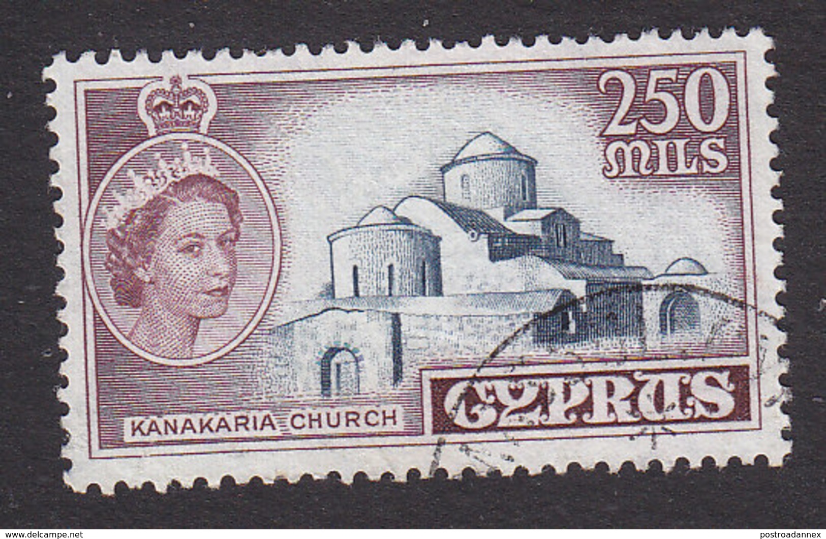 Cyprus, Scott #180, Used, Elizabeth And Kanakaria Church, Issued 1955 - Cyprus (...-1960)