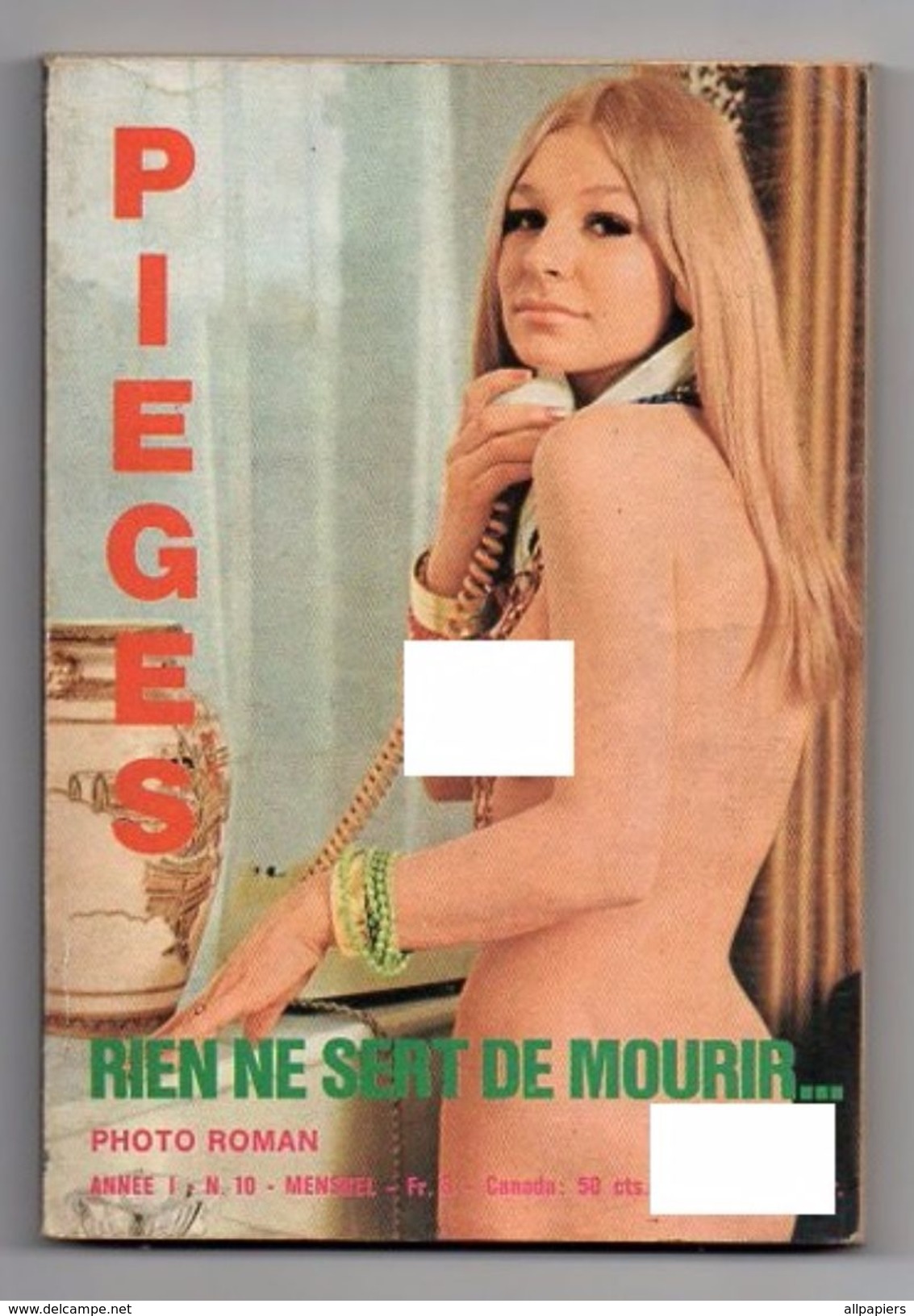 Photo Roman Piège N°10 Rien Ne Sert De Mourir - Photos De Charme De 1970 - Other & Unclassified