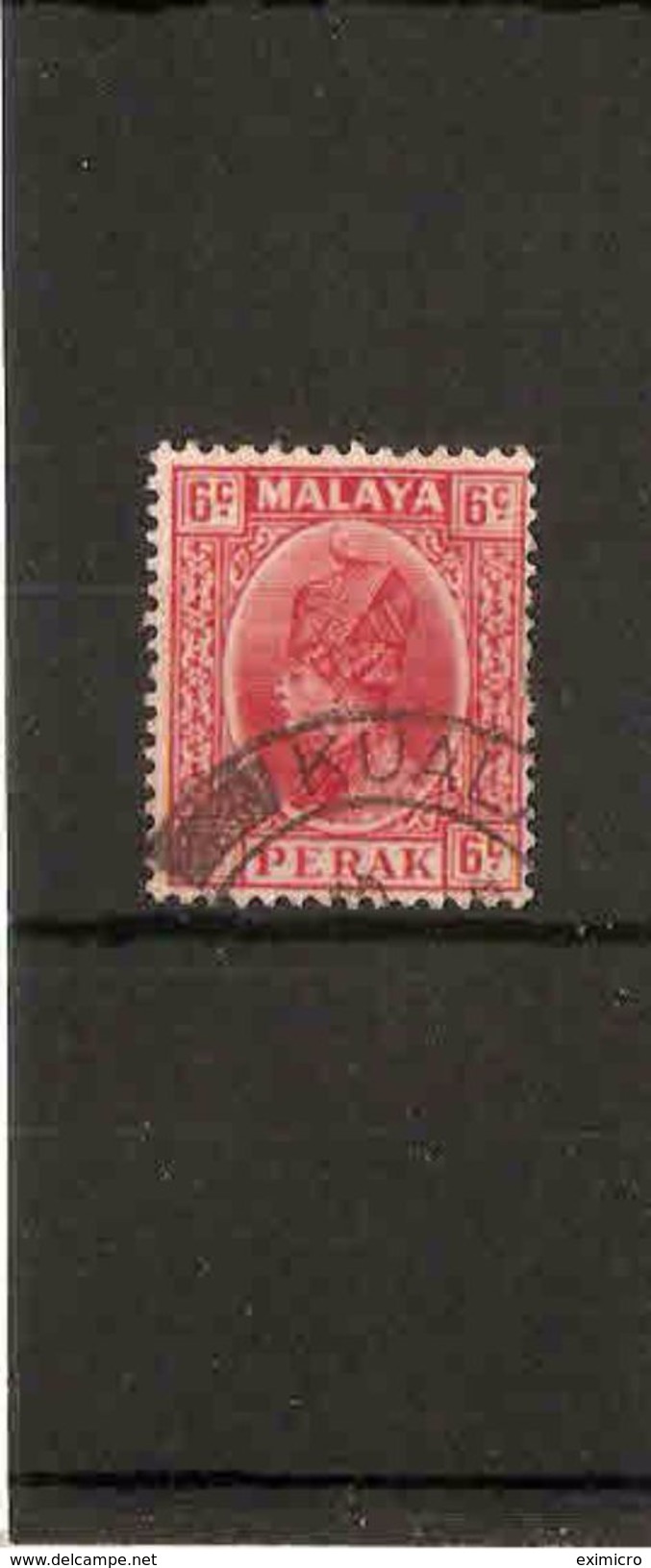 MALAYA - PERAK 1937 6c SG 92 FINE USED Cat £7 - Perak