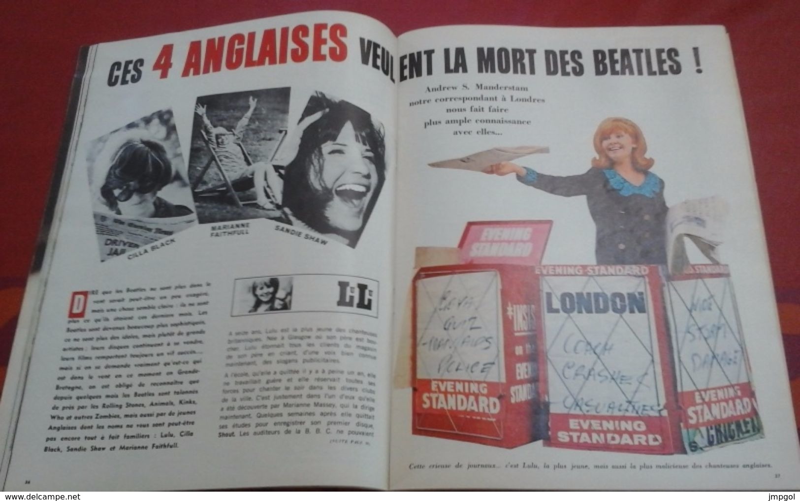 Formidable N° 1 Octobre 1965 Marianne Faithfull,Sandie Shaw, Jean Paul BELMONDO, France GALL - Musique