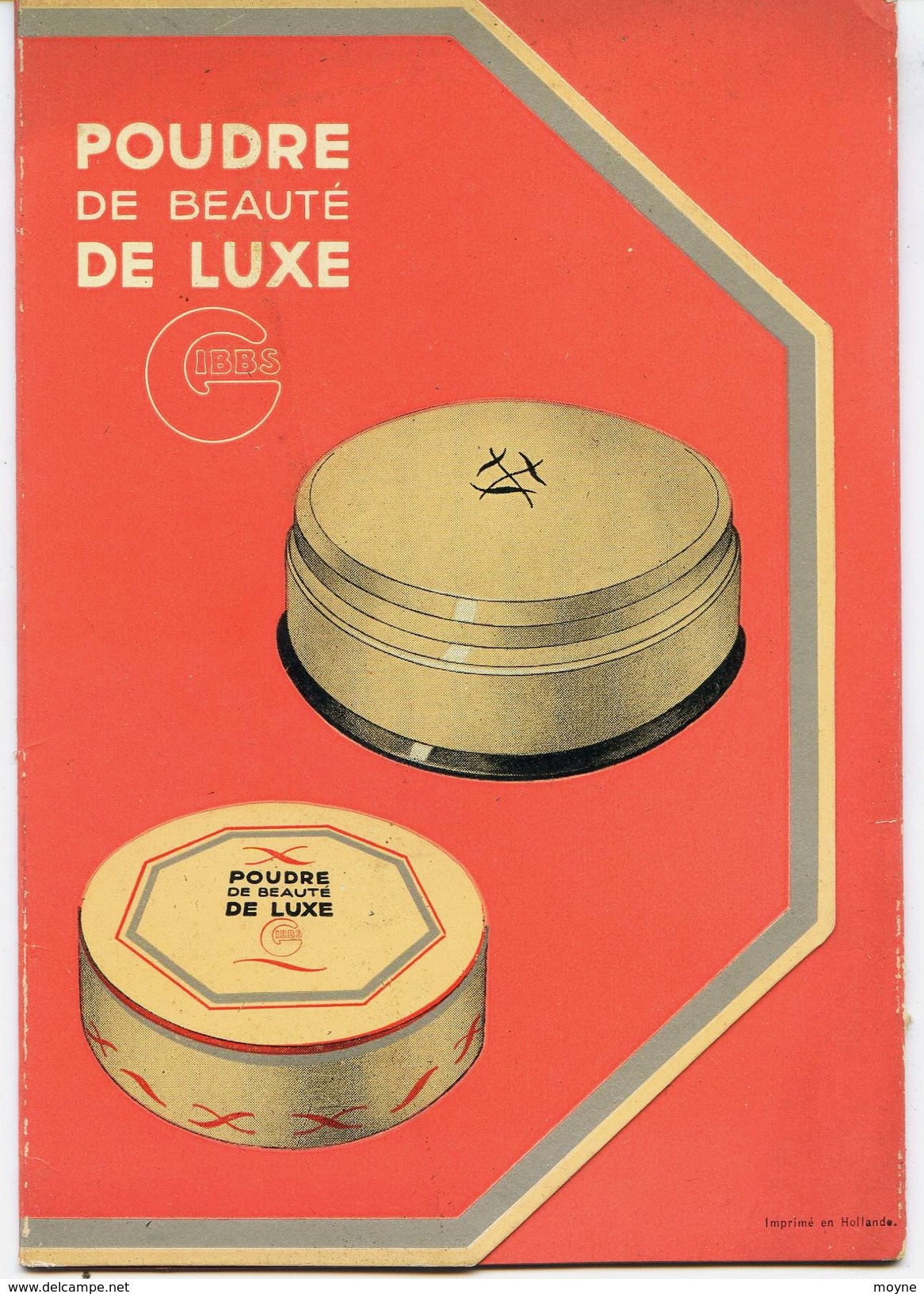 PRESENTOIR P.L.V.-   GIBBS  -  POUDRE DE LUXE - UNE  GAMME DE 7 TEINTES - Pharmacie - Beauté - Paperboard Signs