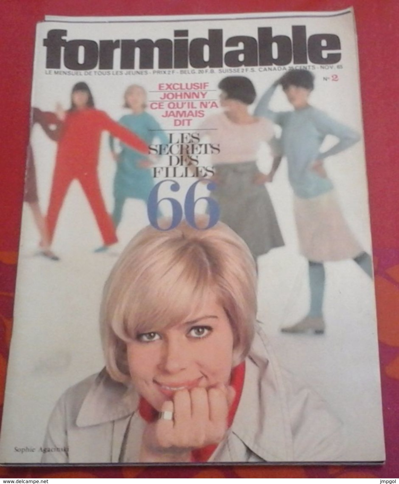 Formidable N° 2 Novembre 1965 Johnny Hallyday, Hervé Villard Et Ria Bartok, Les Filles 1966 - Musique