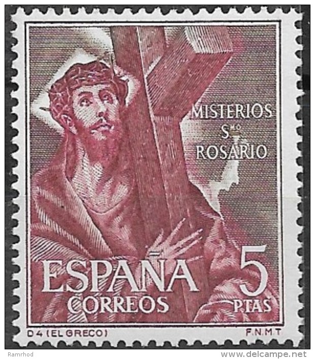 SPAIN 1962 Mysteries Of The Rosary - 5p "Carrying The Cross" (El Greco) MNH - Nuevos
