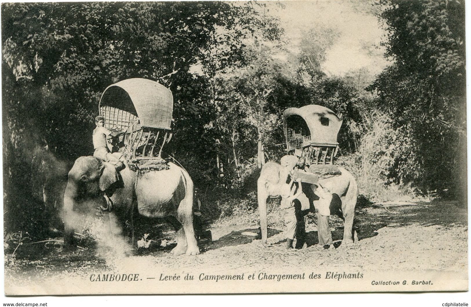 CAMBODGE CARTE POSTALE NON UTILISEE  THEME ELEPHANT - Elephants