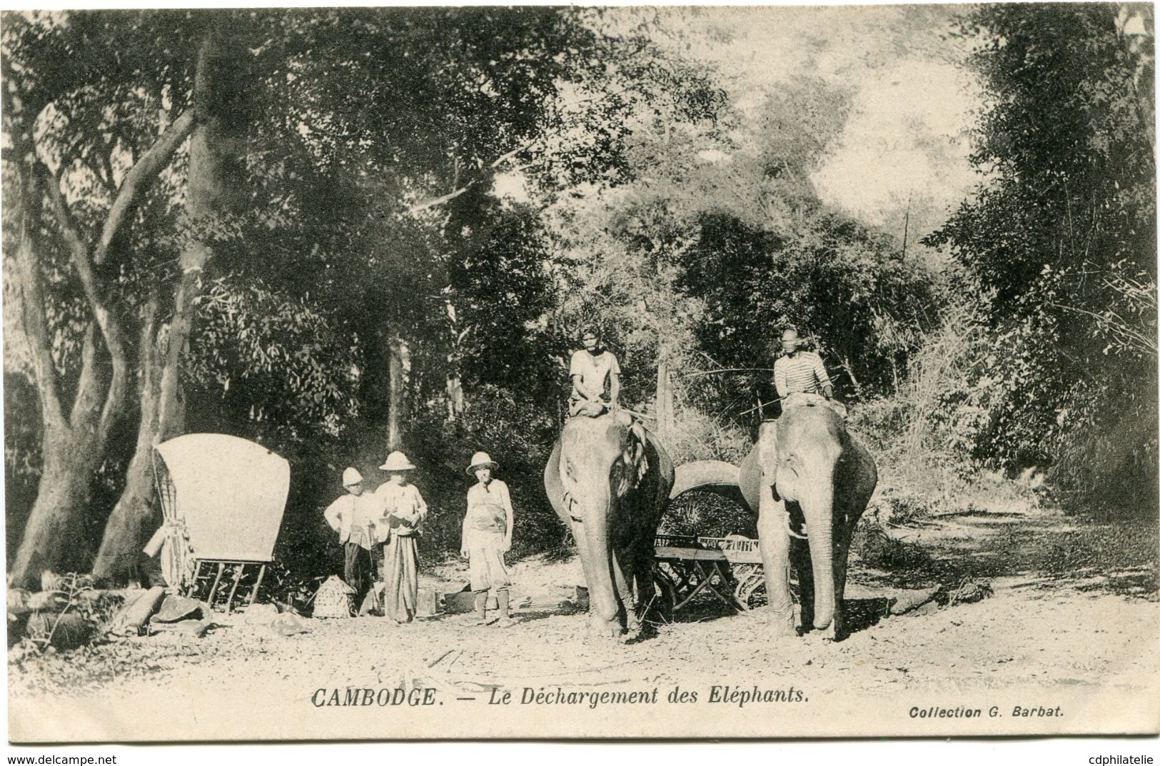 CAMBODGE CARTE POSTALE NON UTILISEE  THEME ELEPHANT - Éléphants