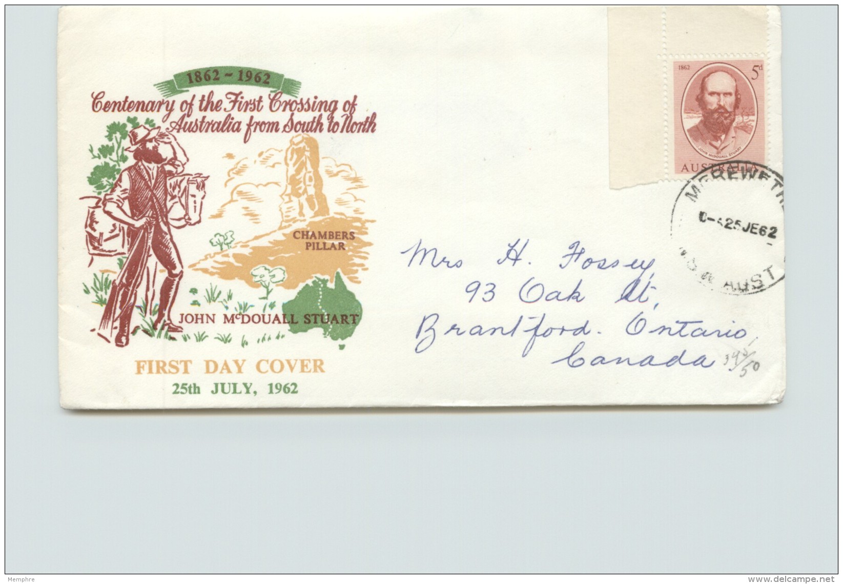 1962  Stuart - ACCA Cachet - Merewether NSW Cancel - Addressed To Canada - FDC