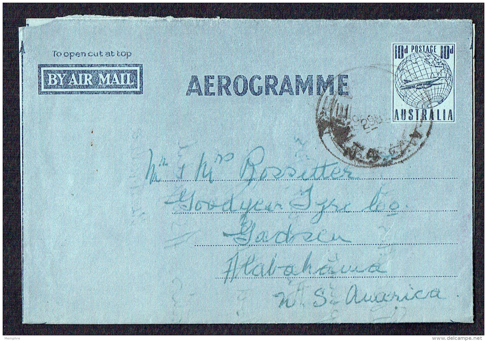 Aerogramme  10d Plane On Globe  To USA - Enteros Postales