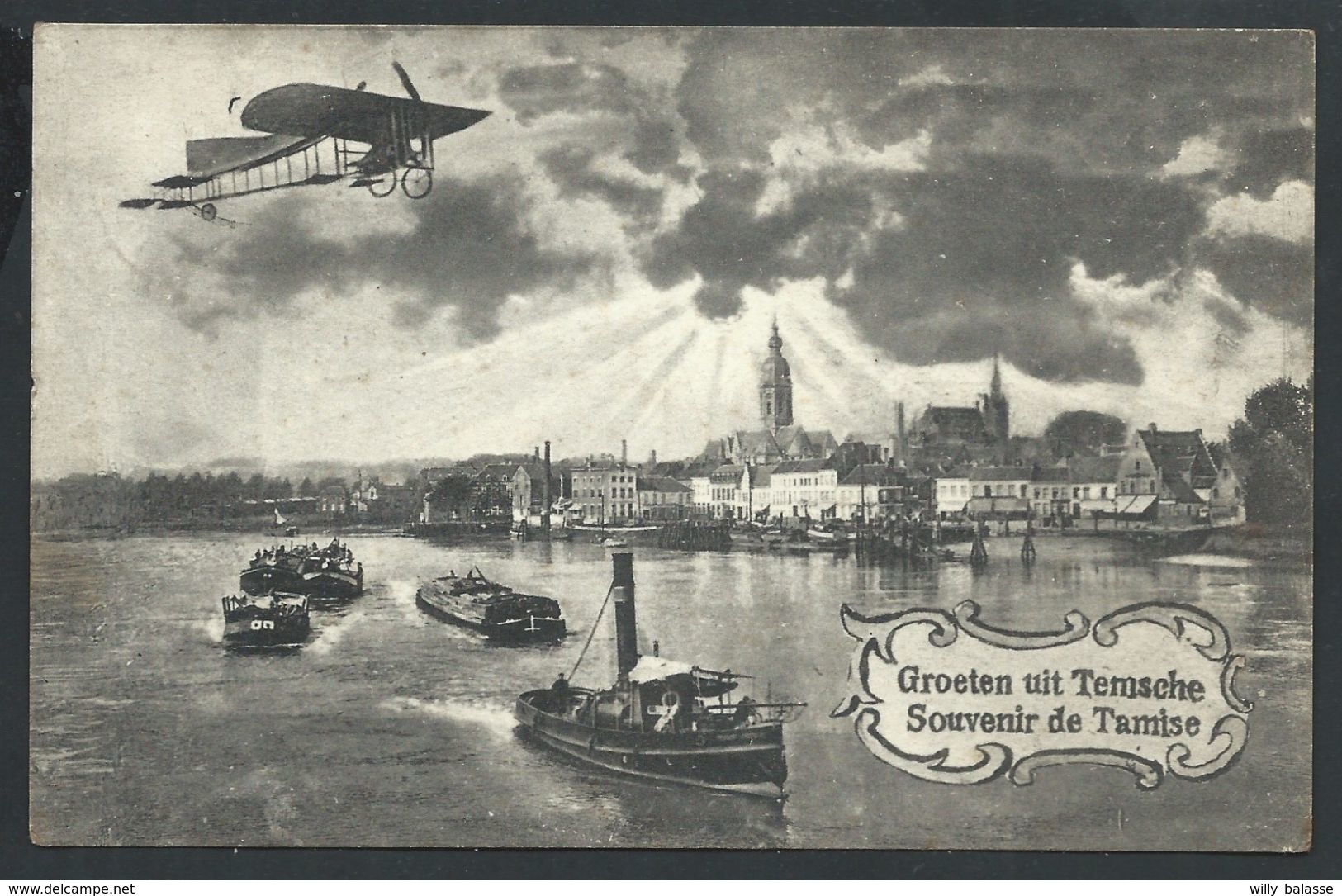 +++ CPA - Groeten Uit TEMSCHE - Souvenir De TAMISE - TEMSE - Avion - Aviation   // - Temse