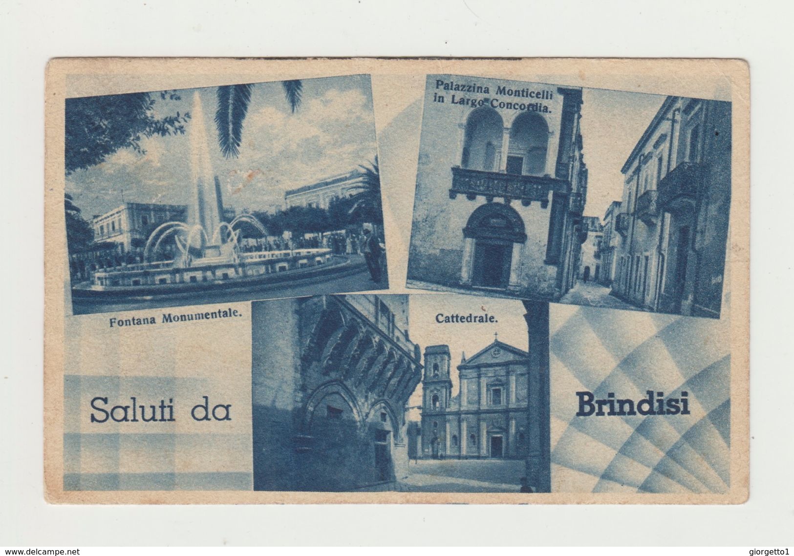 BRINDISI (PUGLIA) CARTOLINA VIAGGIATA 1945 POSTCARD - Brindisi