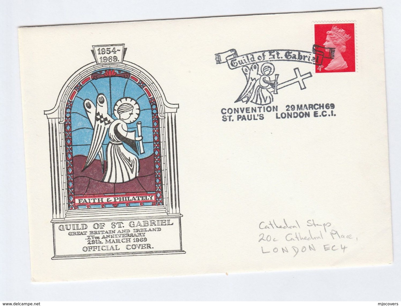 1969 GB  RELIGION & PHILATELY EXHIBITION EVENT COVER Stamps St Gabriel Guild - Expositions Philatéliques