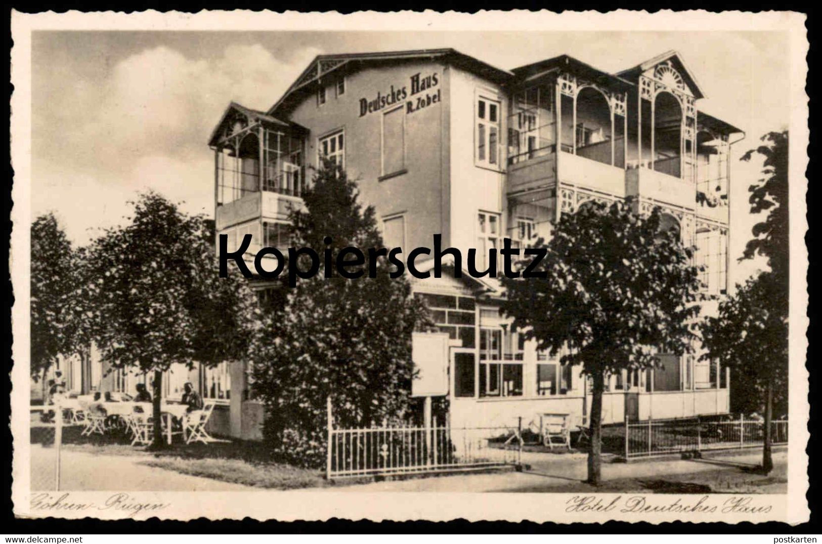 ALTE POSTKARTE GÖHREN INSEL RÜGEN HOTEL DEUTSCHES HAUS R. ZOBEL Cpa AK Ansichtskarte Postcard - Goehren