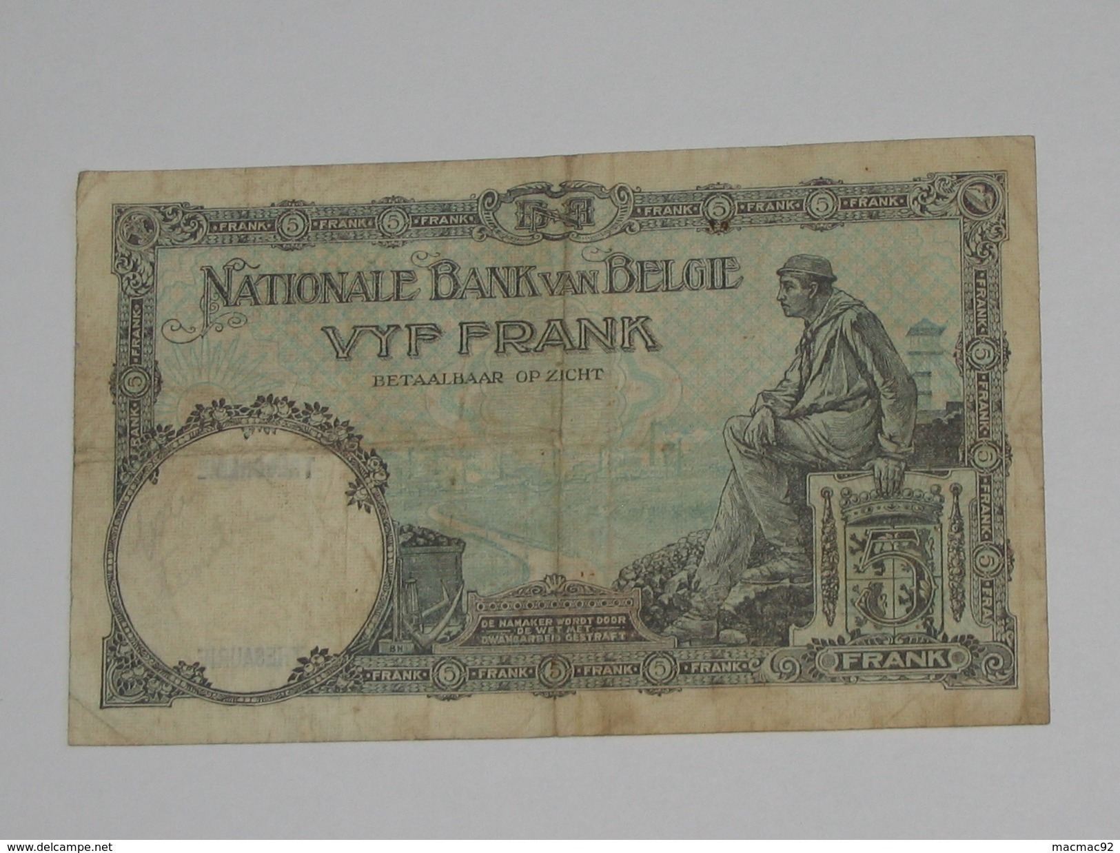 5 Francs - VYF FRANK - Banque Nationale De Belgique - 1931  **** EN ACHAT IMMEDIAT **** - 5 Franchi