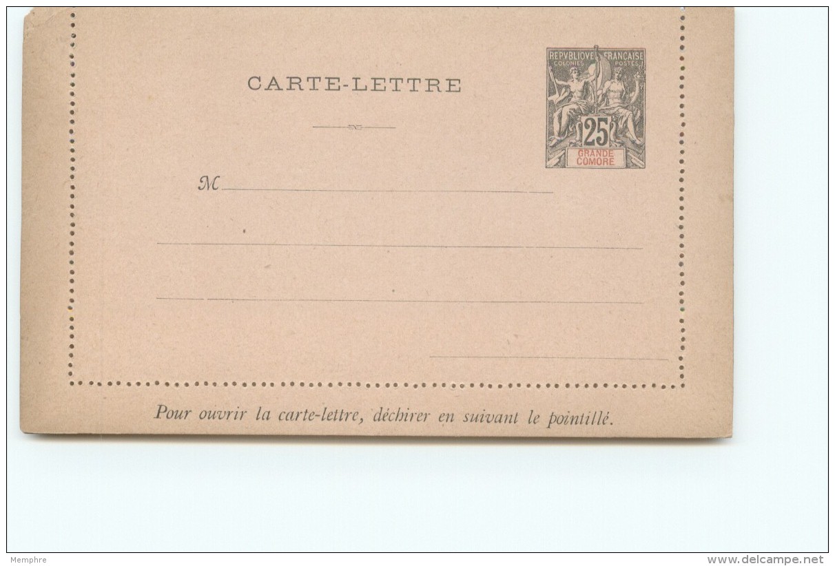 Entier Carte Lettre Groupe 25 Cent Brun Neuve - Storia Postale