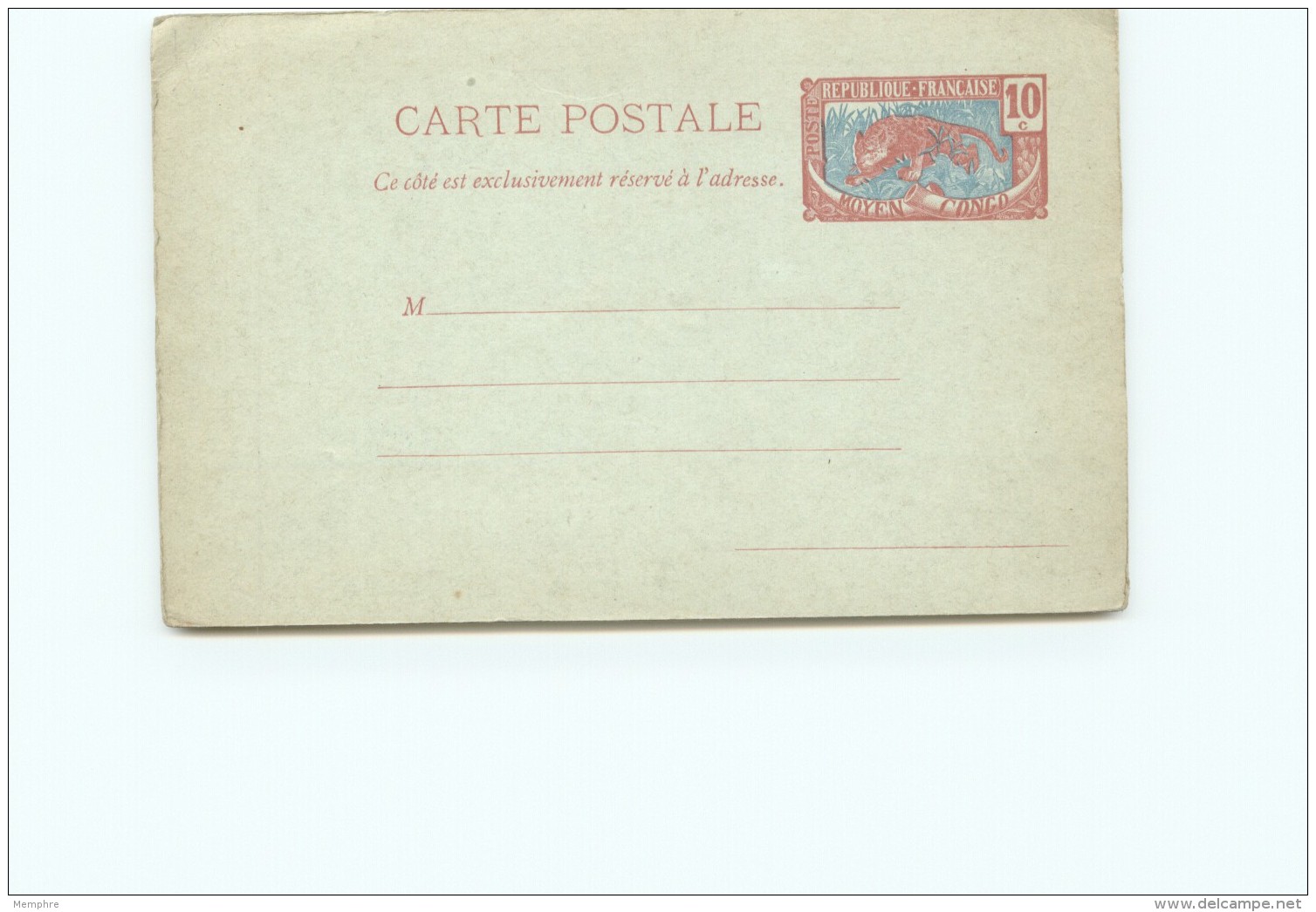 Entier Carte Postale Panthère 10 Cent.  Neuve - Briefe U. Dokumente