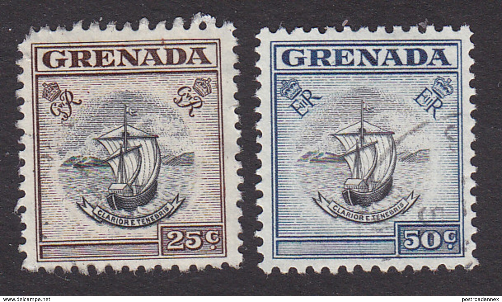 Grenada, Scott #160-161, Used, Seal Of The Colony, Issued 1951 - Grenada (...-1974)