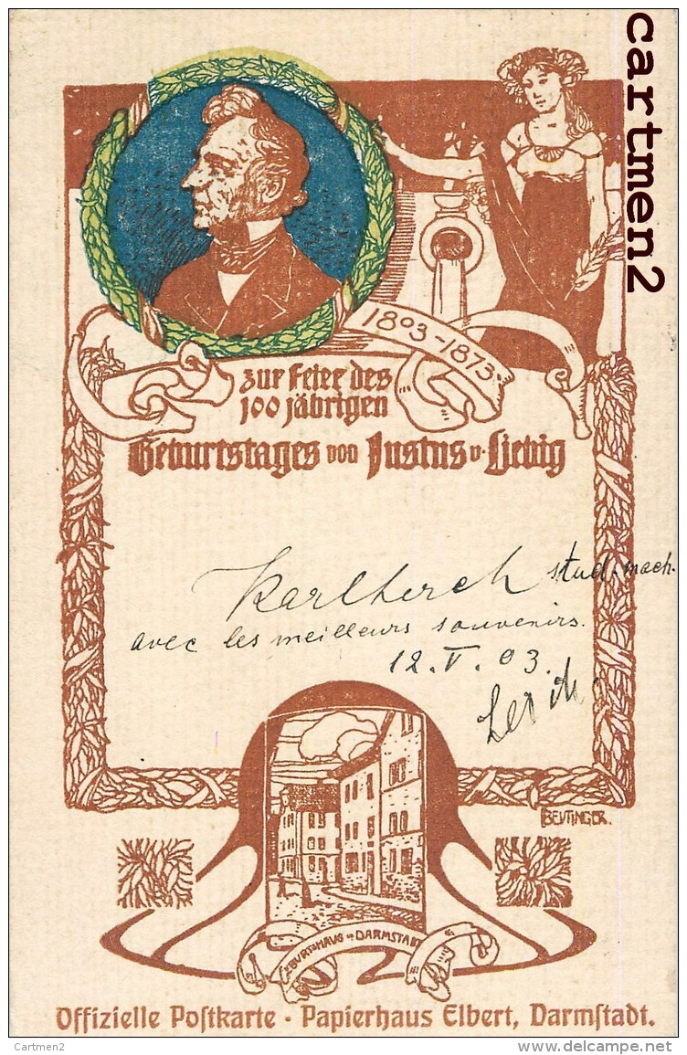 EMIL BEUTINGER KÜNSTLER OFFIZIELLE POSTKARTE DARMSTADT ILLUSTRATOR ART NOUVEAU ILLUSTRATEUR Mucha Kirchner - Andere & Zonder Classificatie