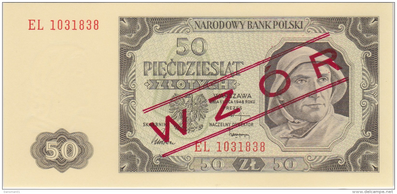 POLAND 1948 50 Zl WZOR EL 1031838 Uncirculated - Polonia