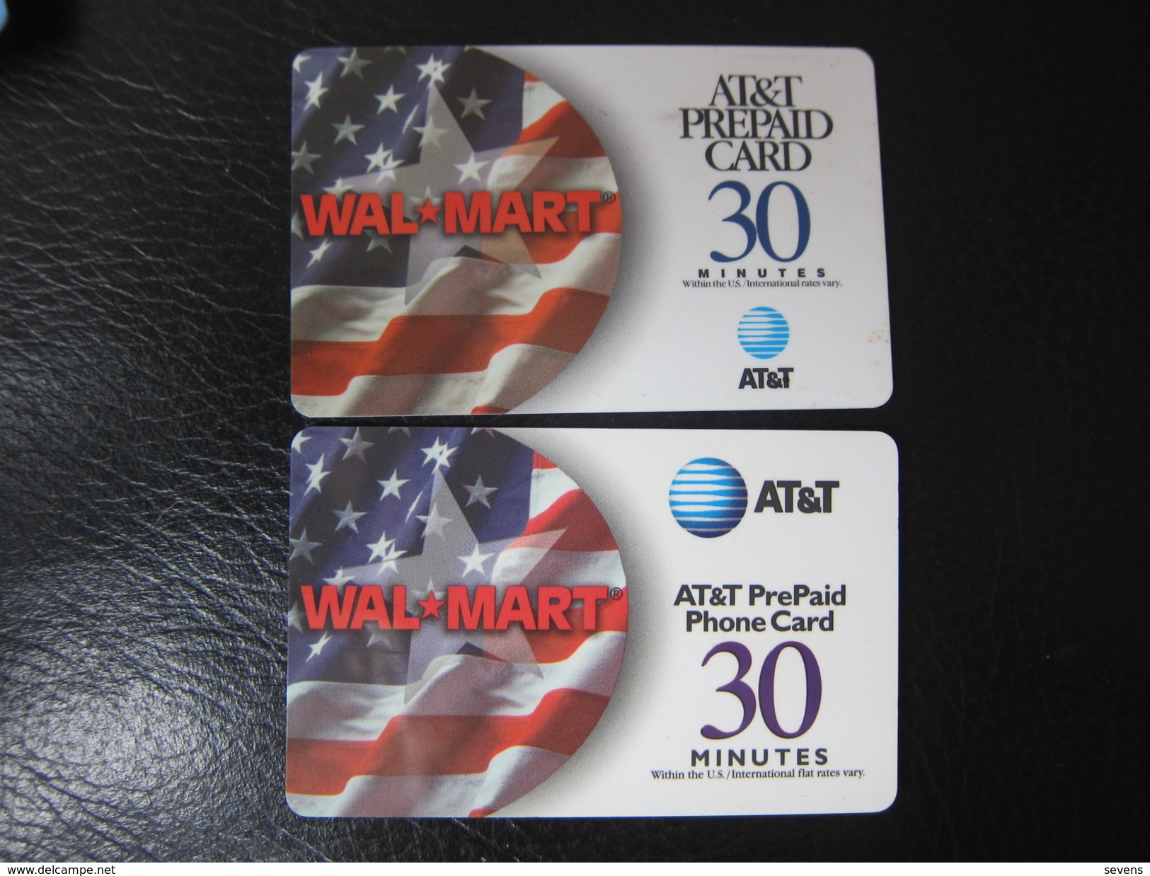 Wal-Mart 30 Minutes Phone Card,two Different, With Magnetic Stripe - AT&T