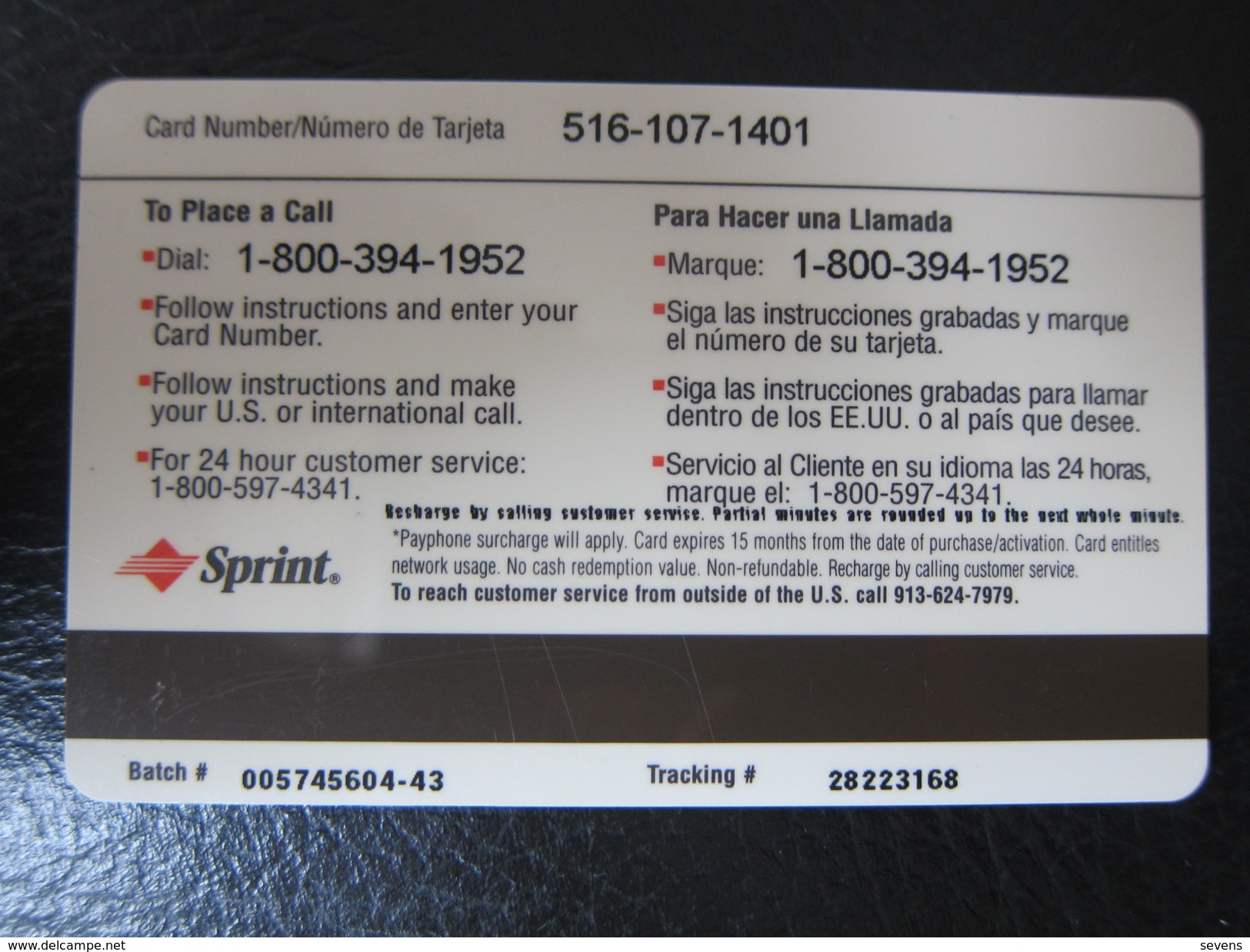 K-Mart 40 Minutes Phone Card, With Magnetic Stripe - Sprint