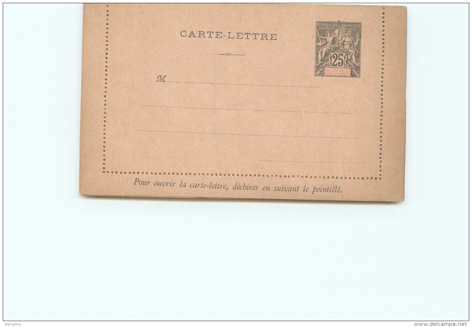 Entier Carte-lettre 25 Cent. Groupe  &laquo;DIEGO SUAREZ Et Dépendances&raquo; Neuve - Lettres & Documents