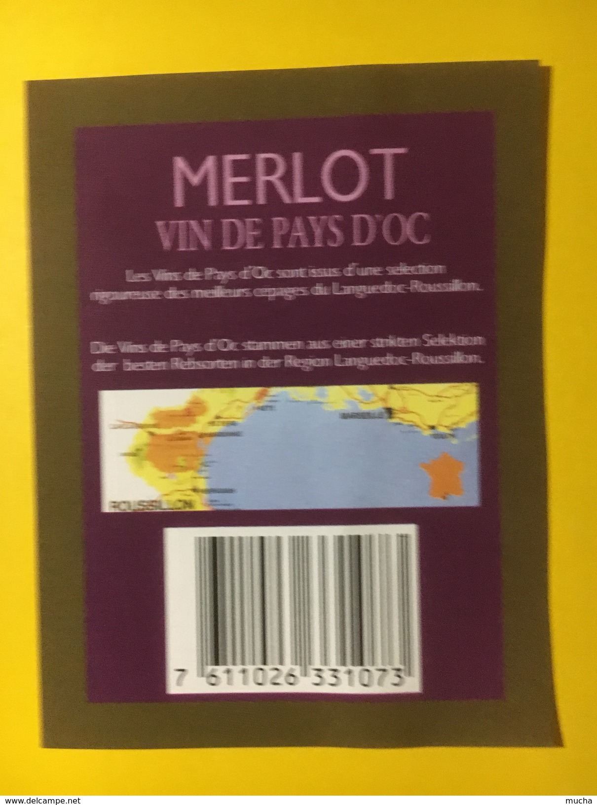 4312 - Les Vignerons De La Méditerranée Narbonne Merlot 1994 Vin De Pays D'Oc - Languedoc-Roussillon