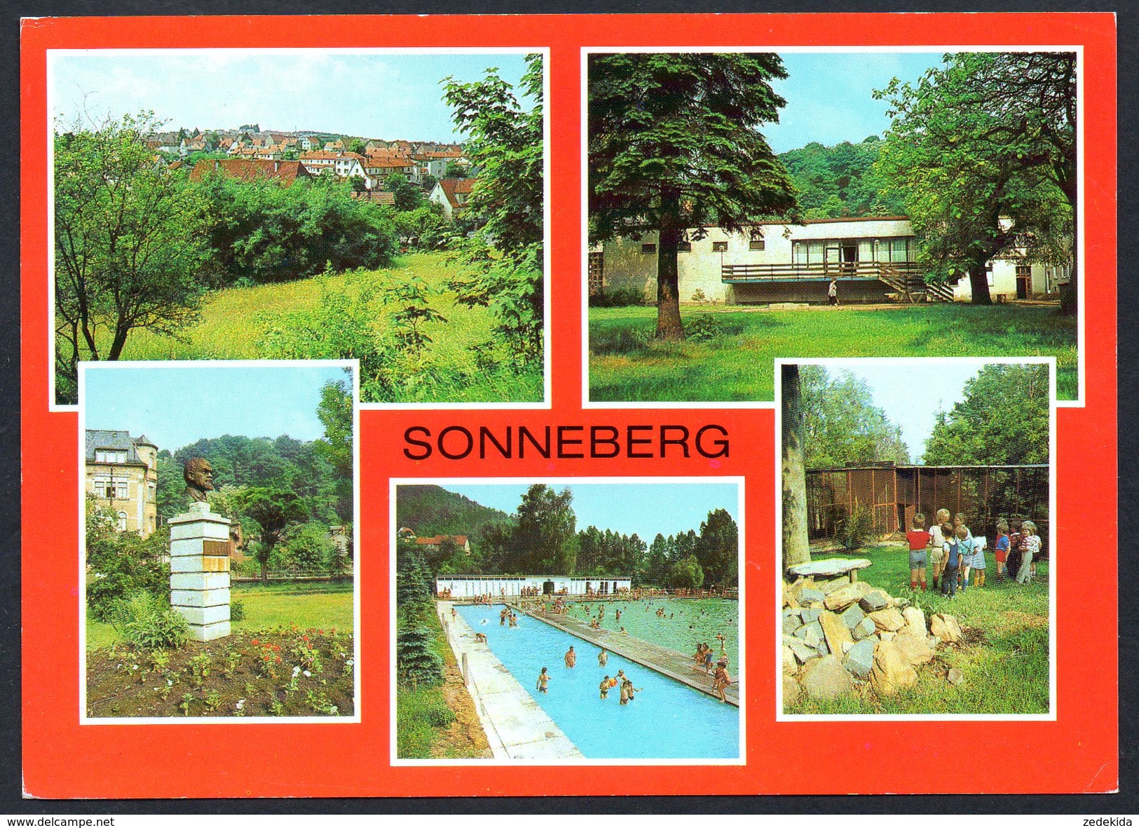 A5011 - Alte MBK Ansichtskarte - Sonneberg Cafe - Freibad Tierpark - Zöllner  TOP - Sonneberg