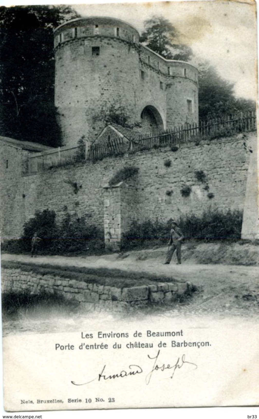 Belgique Environs De Beaumont Porte Entrée Chateau De Barbencon - Petite Animation - 1902 - Beaumont