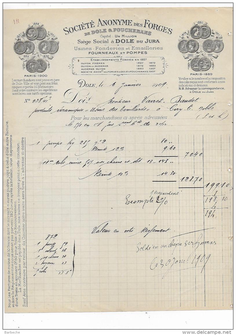 39.- DOLE-DU-JURA .- Société Anonyme Des Forges De DOLE &amp; FOUCHERANS - Straßenhandel Und Kleingewerbe