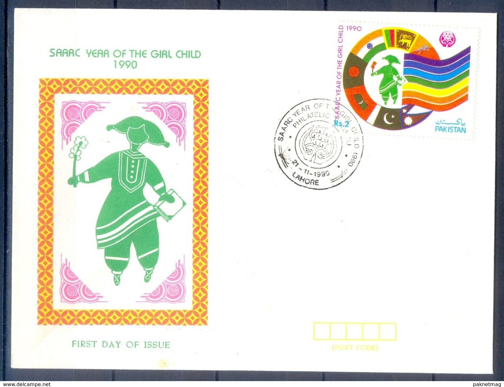 D744- FDC Of Pakistan Year 1990. SAARC YEAR OF GIRL CHILD. - Pakistan