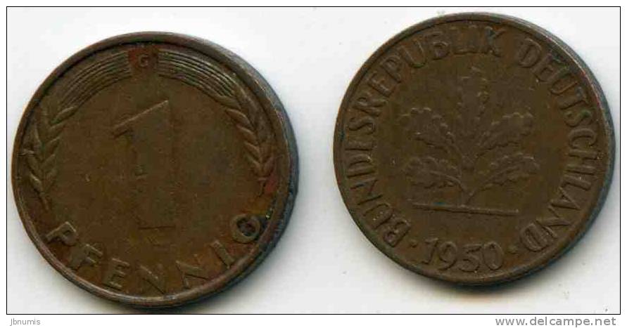 Allemagne Germany 1 Pfennig 1950 G J 380 KM 105 - 1 Pfennig