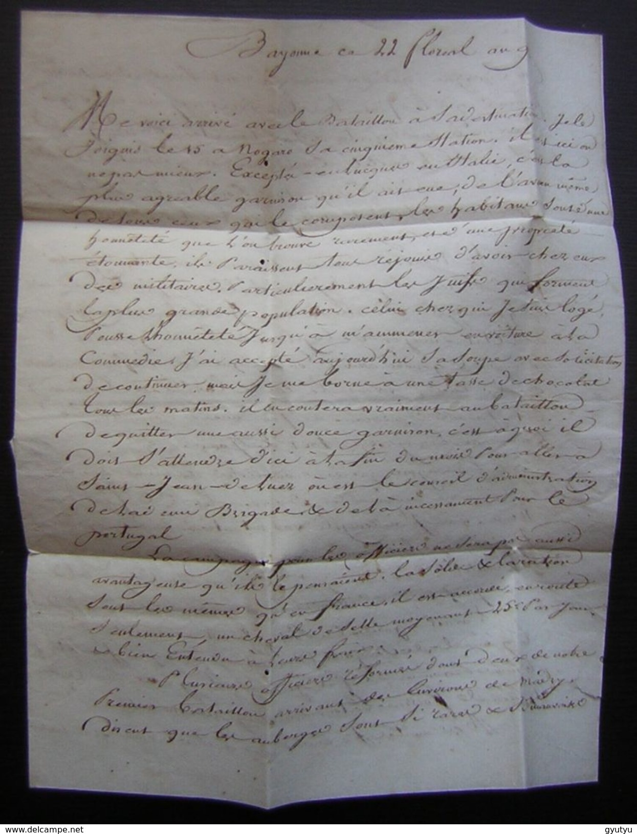 Napoléon: Rare Lettre D'un Officier De Napoléon Bonaparte, Malardeau En Garnison à Bayonne, Superbe Témoignage (1801) - Manuscrits