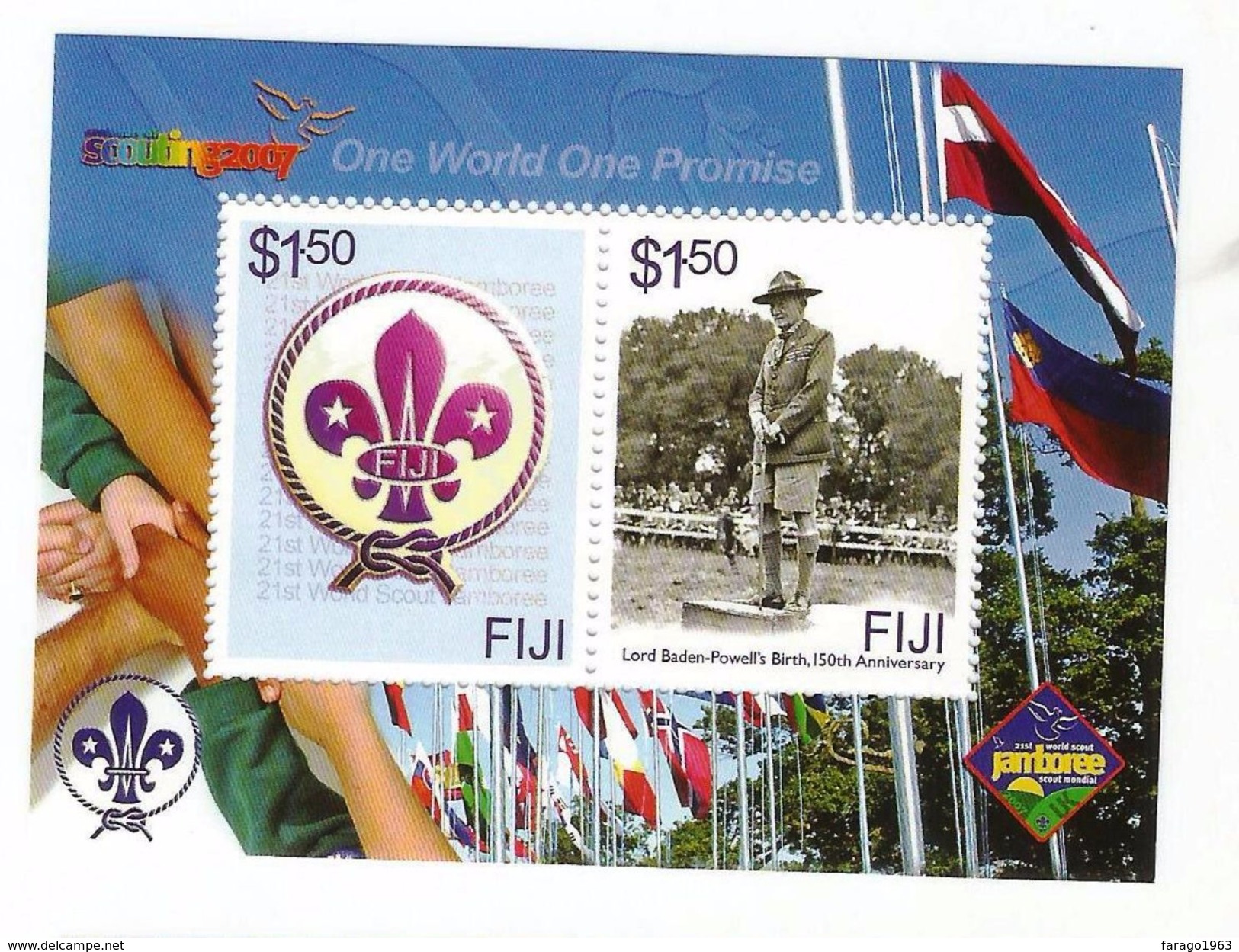 2007 Fiji Boy Scouts Powell   Miniature Sheet MNH - Fiji (1970-...)