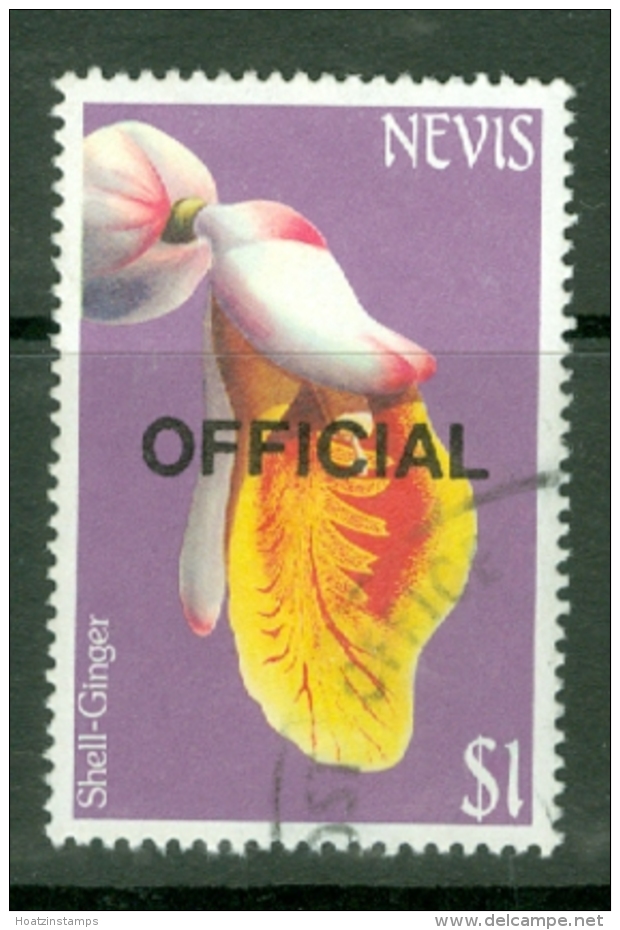 Nevis: 1985   Flowers 'Official' OVPT   SG O37    $1   Used - St.Kitts And Nevis ( 1983-...)