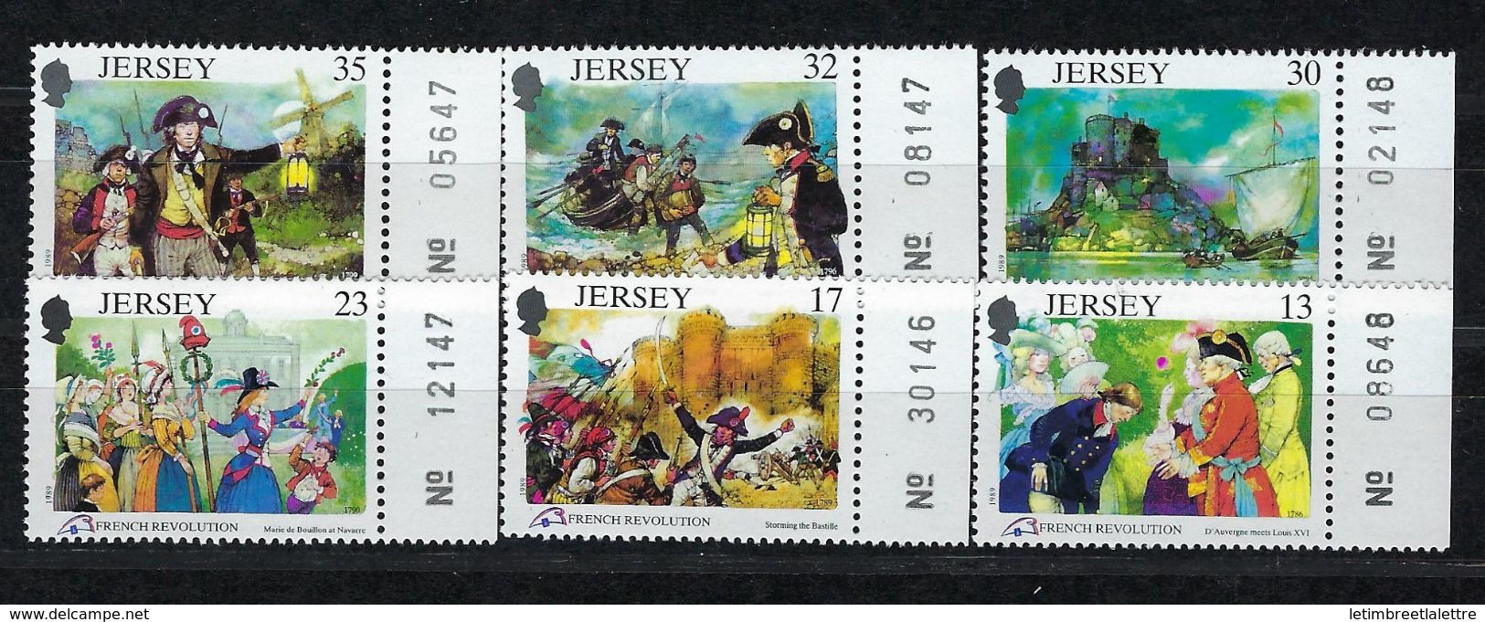 Jersey Poste N** (Yv:479/484) Yv:10 Euro Révolution Française (Bicentenaire) - Jersey